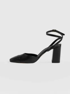 Shoes|Leather|Saint and Sofia Rayner Cap Toe Heel - Black