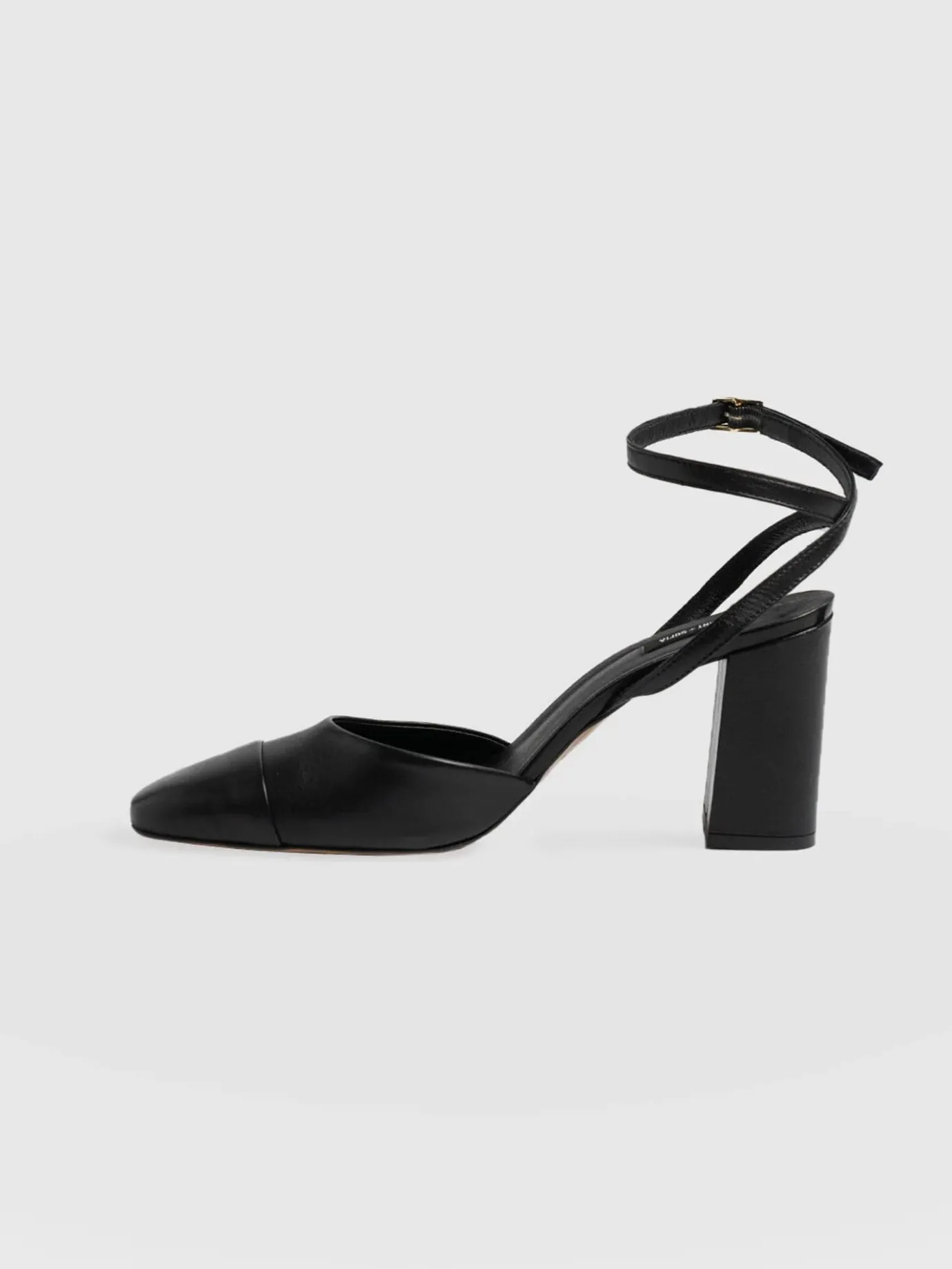 Shoes|Leather|Saint and Sofia Rayner Cap Toe Heel - Black