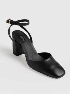Shoes|Leather|Saint and Sofia Rayner Cap Toe Heel - Black