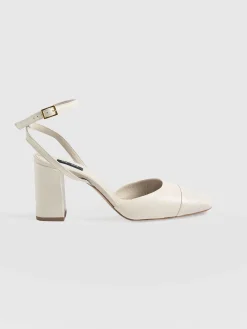 Shoes|Leather|Saint and Sofia Rayner Cap Toe Heel - Cream