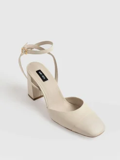 Shoes|Leather|Saint and Sofia Rayner Cap Toe Heel - Cream