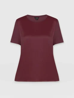 T-shirts & Tanks|Saint and Sofia Rayner Contrast Tee - Maroon