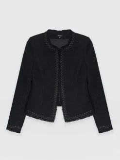 Coats & Jackets|Blazers|Saint and Sofia Rayner Jacket - Black Bouclé