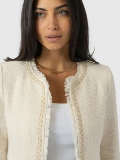 Blazers|Saint and Sofia Rayner Jacket - Cream Bouclé