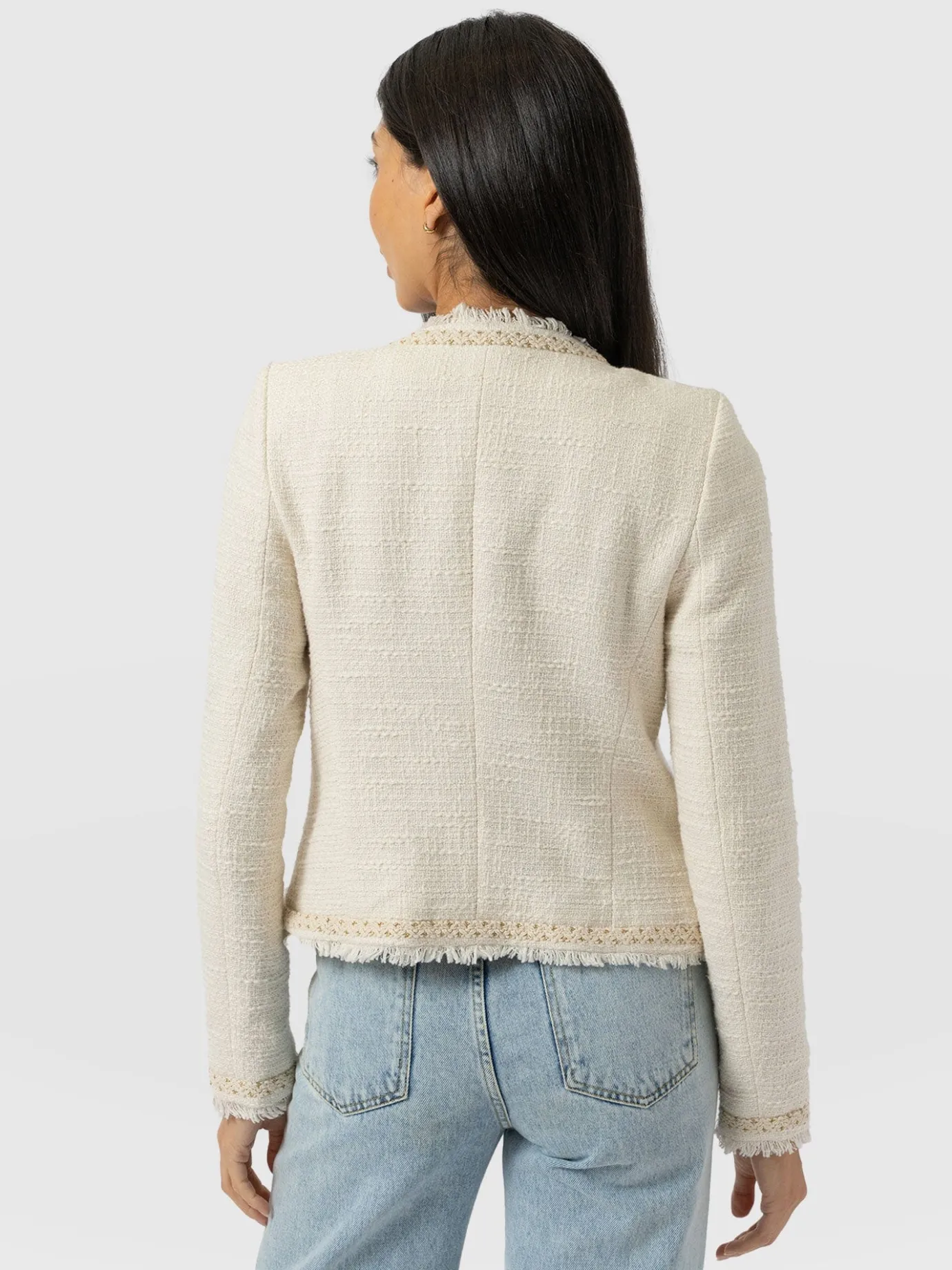 Blazers|Saint and Sofia Rayner Jacket - Cream Bouclé