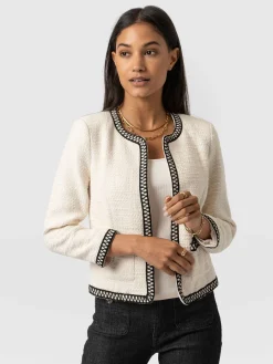 Coats & Jackets|Blazers|Saint and Sofia Rayner Jacket - Cream/Black