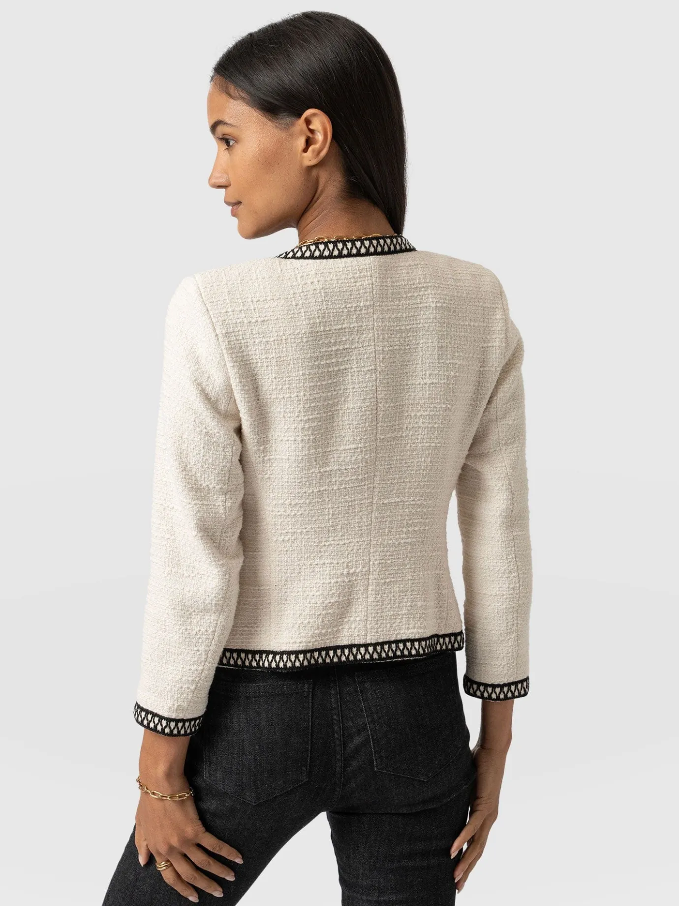 Coats & Jackets|Blazers|Saint and Sofia Rayner Jacket - Cream/Black