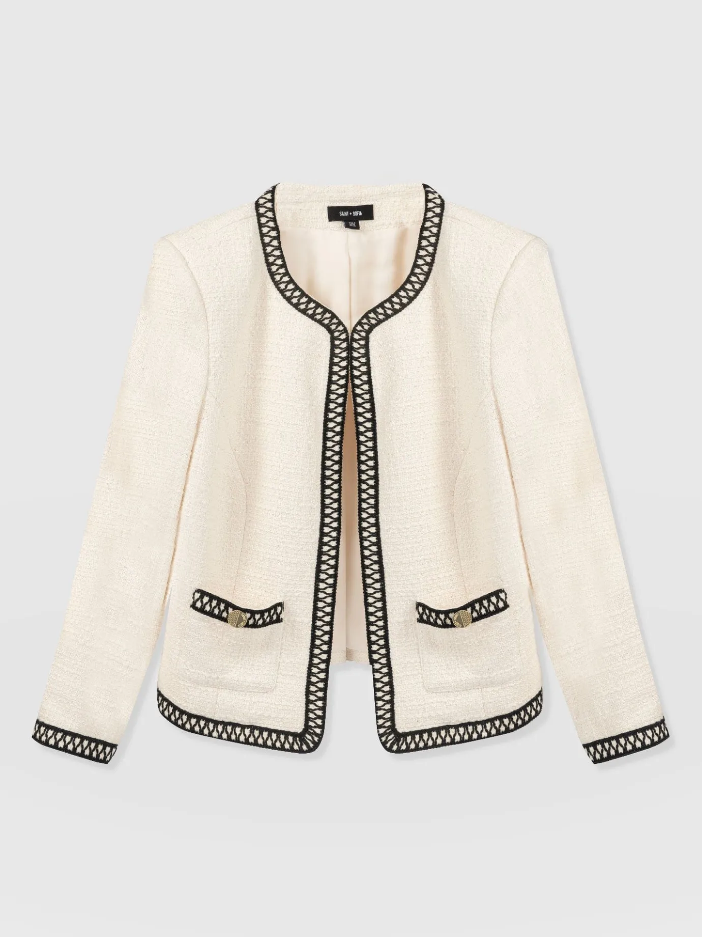 Coats & Jackets|Blazers|Saint and Sofia Rayner Jacket - Cream/Black