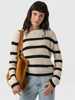 Knitwear|Sweaters|Saint and Sofia Remy Crop Jumper - Stripe