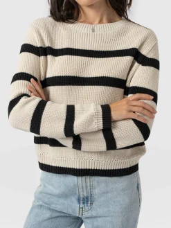 Knitwear|Sweaters|Saint and Sofia Remy Crop Jumper - Stripe