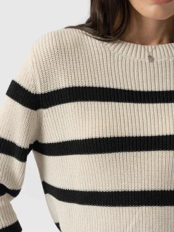 Knitwear|Sweaters|Saint and Sofia Remy Crop Jumper - Stripe
