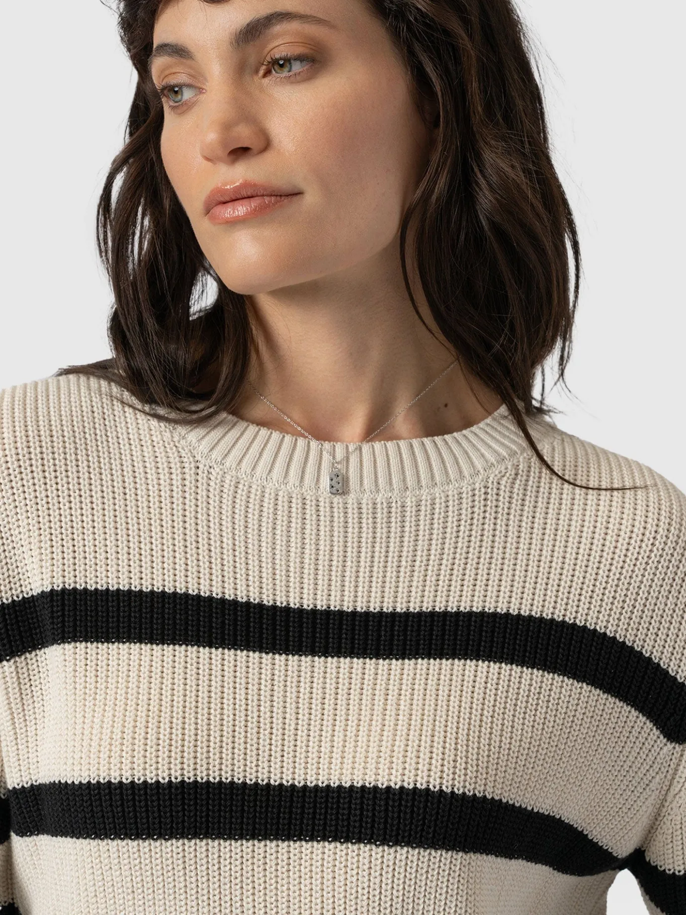 Knitwear|Sweaters|Saint and Sofia Remy Crop Jumper - Stripe