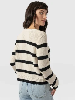 Knitwear|Sweaters|Saint and Sofia Remy Crop Jumper - Stripe