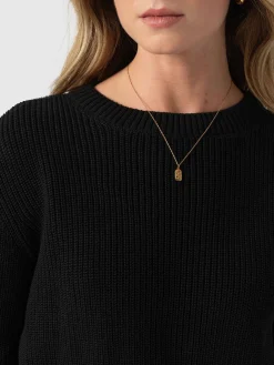 Knitwear|Sweaters|Saint and Sofia Remy Crop Sweater - Black