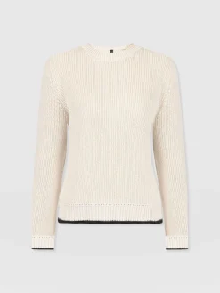 Knitwear|Sweaters|Saint and Sofia Remy Crop Sweater - Cream