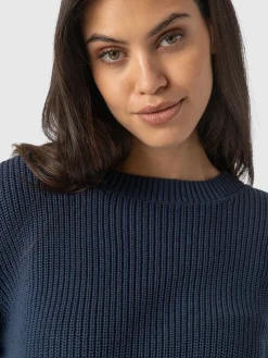 Knitwear|Sweaters|Saint and Sofia Remy Crop Sweater - Navy