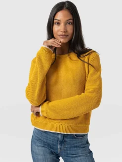 Knitwear|Sweaters|Saint and Sofia Remy Crop Sweater - Yellow