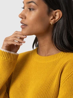 Knitwear|Sweaters|Saint and Sofia Remy Crop Sweater - Yellow