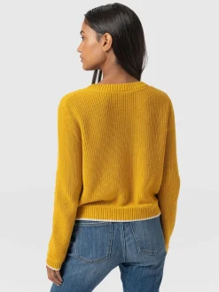 Knitwear|Sweaters|Saint and Sofia Remy Crop Sweater - Yellow