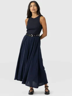 Dresses|Saint and Sofia Renee Contrast Dress - Navy