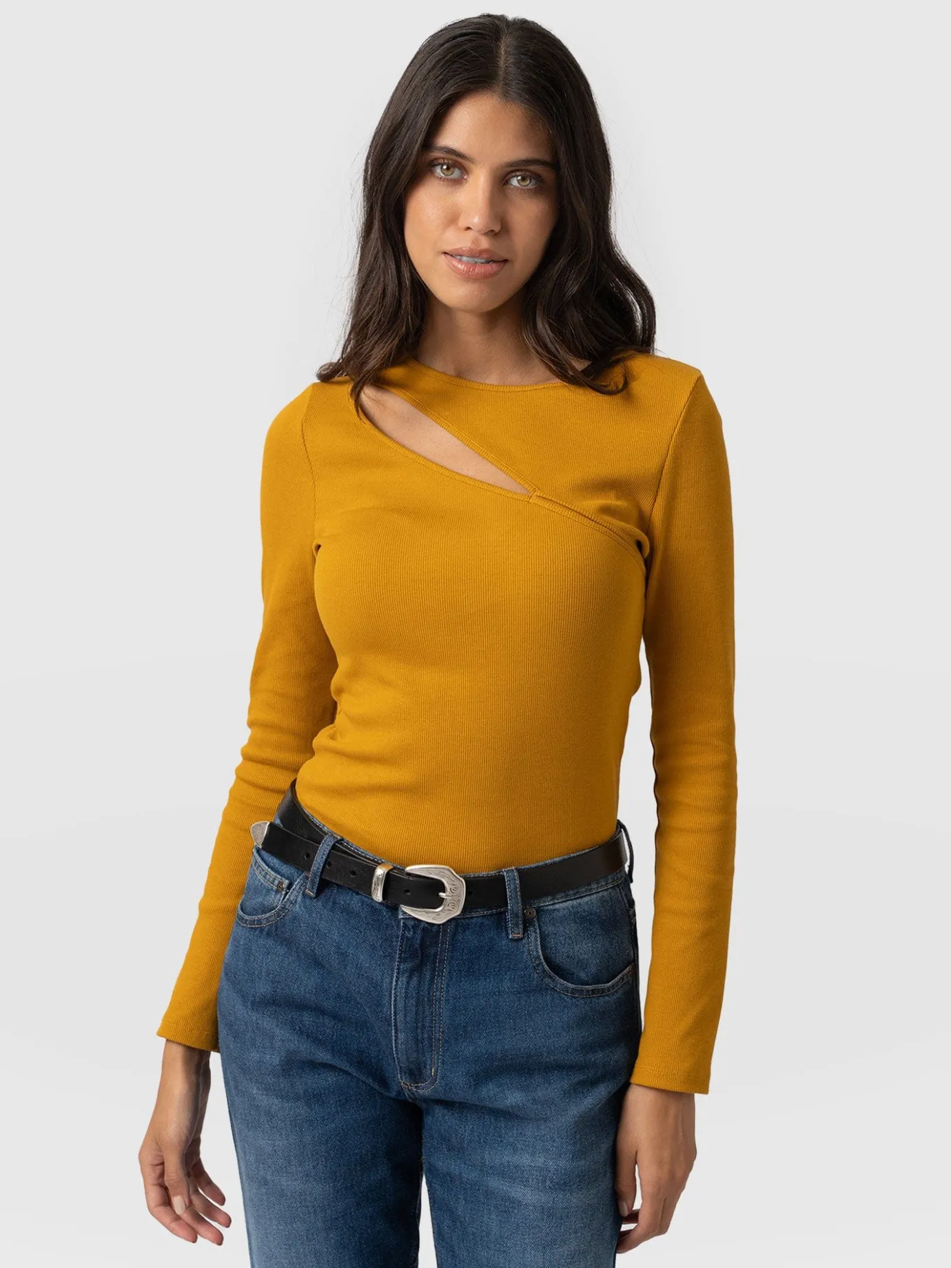 T-shirts & Tanks|Saint and Sofia Reveal Tee Long Sleeve - Ochre
