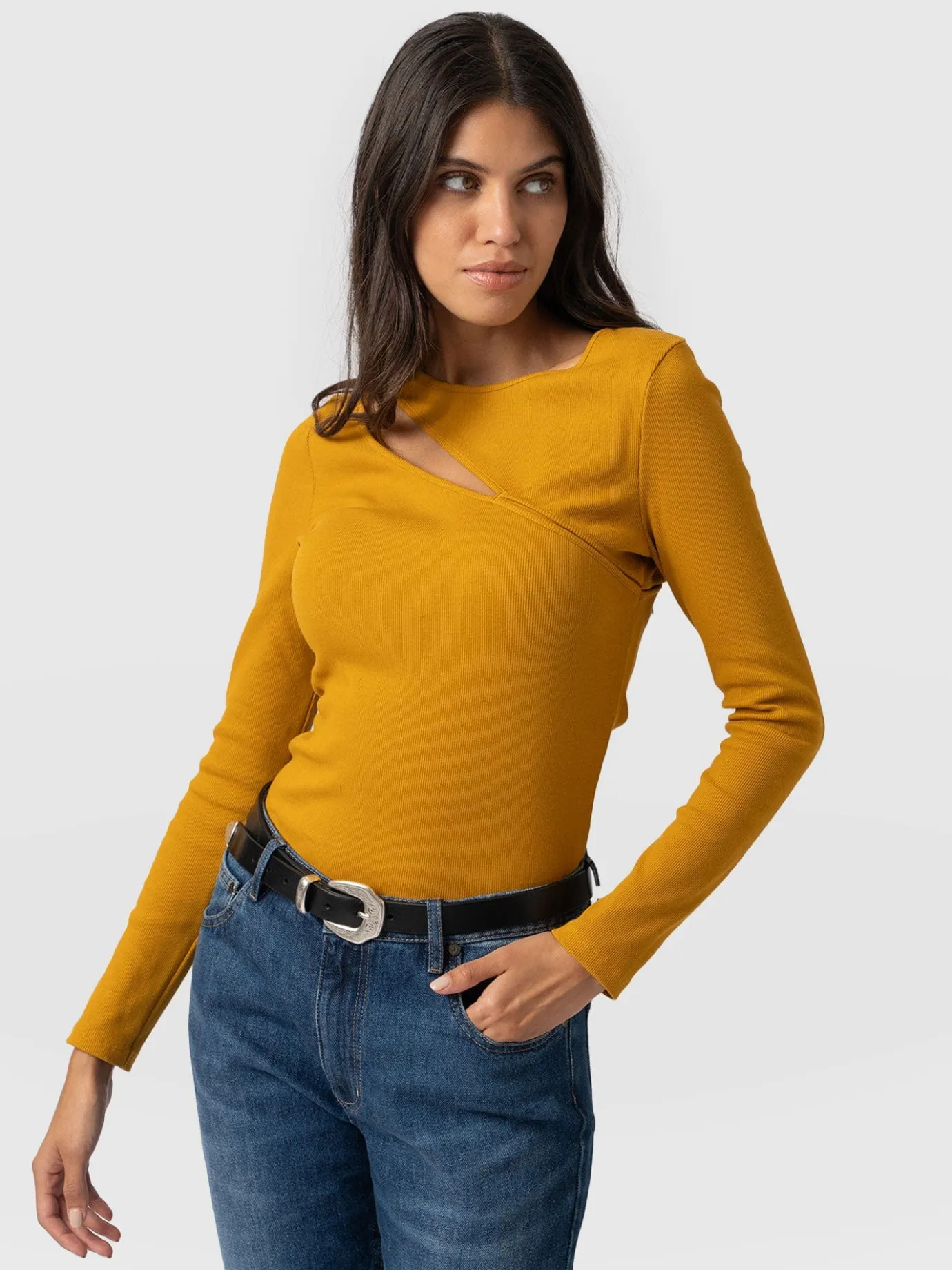 T-shirts & Tanks|Saint and Sofia Reveal Tee Long Sleeve - Ochre