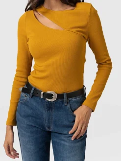 T-shirts & Tanks|Saint and Sofia Reveal Tee Long Sleeve - Ochre