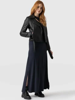 Dresses|Saint and Sofia Reveal Viscose Runway Dress - Navy