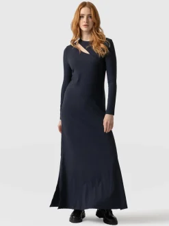 Dresses|Saint and Sofia Reveal Viscose Runway Dress - Navy