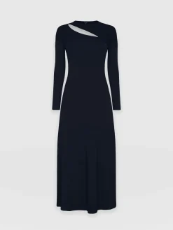 Dresses|Saint and Sofia Reveal Viscose Runway Dress - Navy