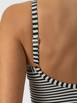 Swimwear|Saint and Sofia Riley Cross Front Swimsuit - Stripe