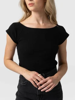 T-shirts & Tanks|Saint and Sofia Riviera Tee - Black