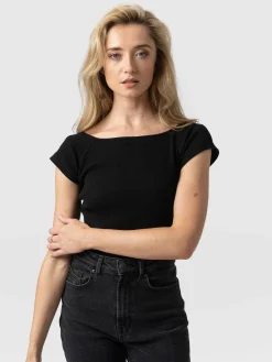 T-shirts & Tanks|Saint and Sofia Riviera Tee - Black