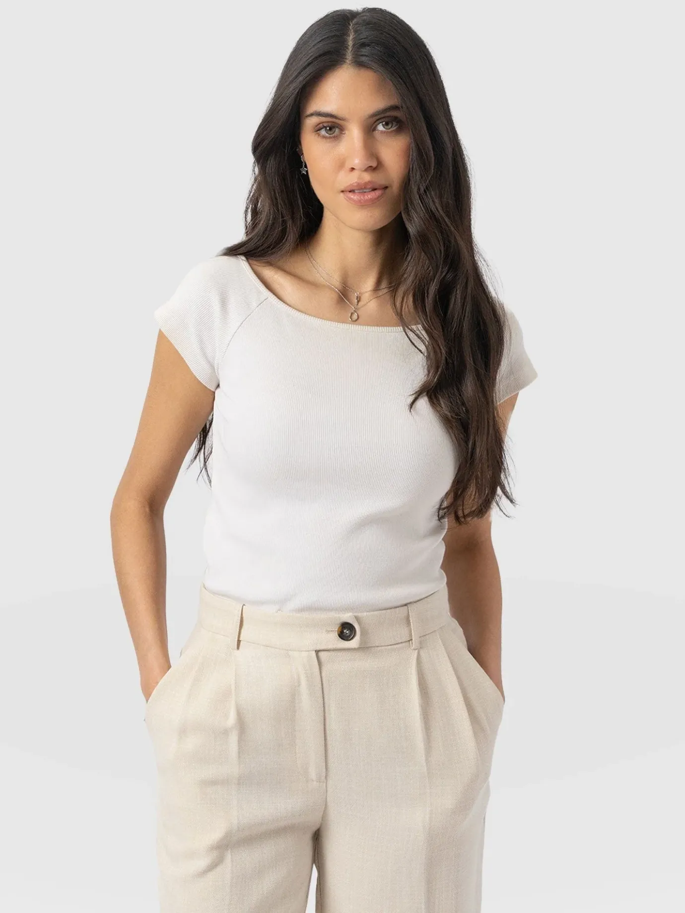 T-shirts & Tanks|Saint and Sofia Riviera Tee - Cream