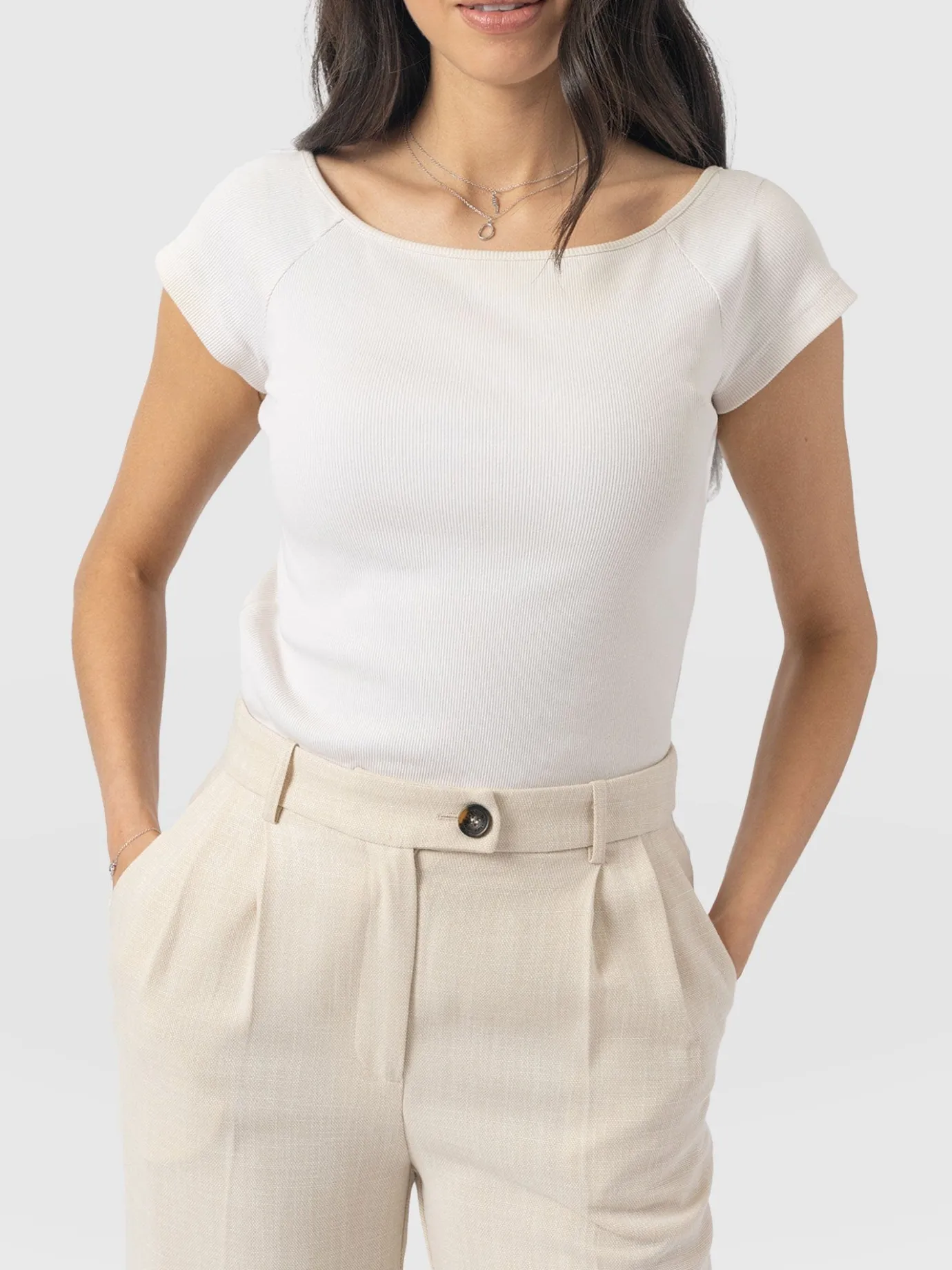 T-shirts & Tanks|Saint and Sofia Riviera Tee - Cream