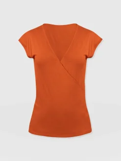 T-shirts & Tanks|Saint and Sofia Rosa Wrap Tee - Amber