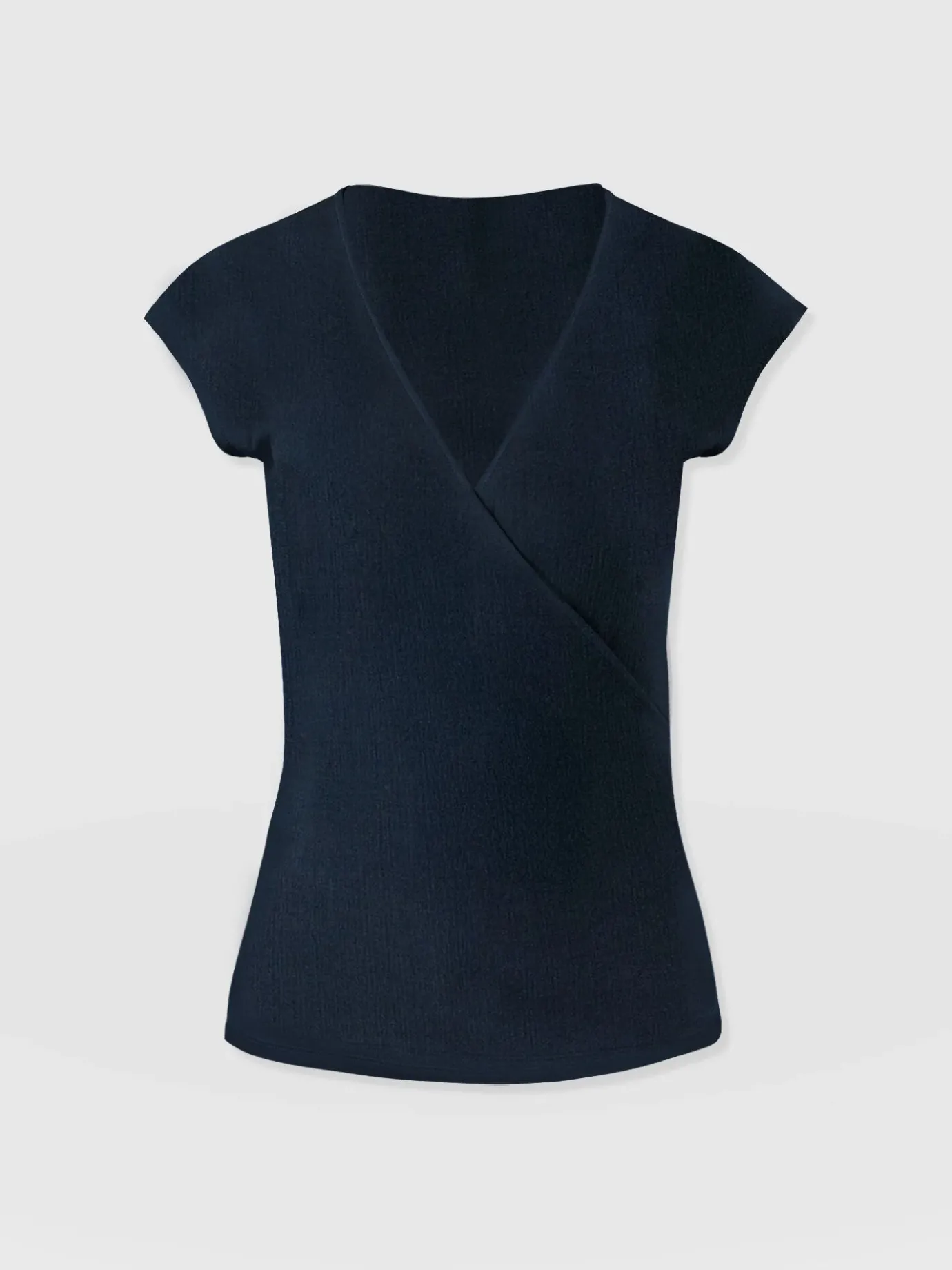 T-shirts & Tanks|Saint and Sofia Rosa Wrap Top - Navy Textured