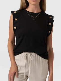 T-shirts & Tanks|Saint and Sofia Rowan Tee - Black