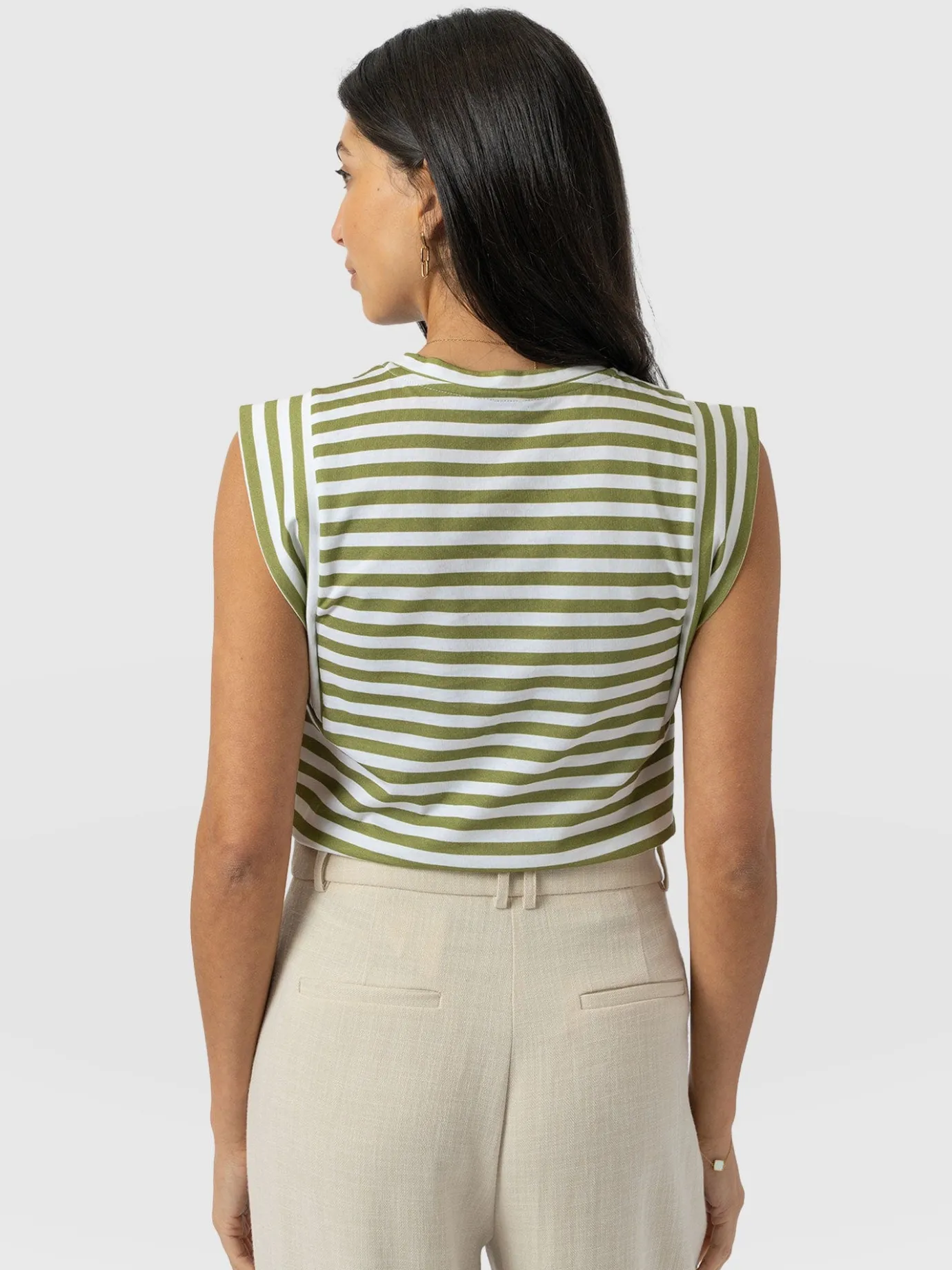T-shirts & Tanks|Saint and Sofia Rowan Tee - Green Stripe