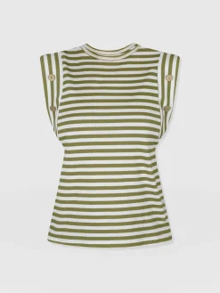 T-shirts & Tanks|Saint and Sofia Rowan Tee - Green Stripe