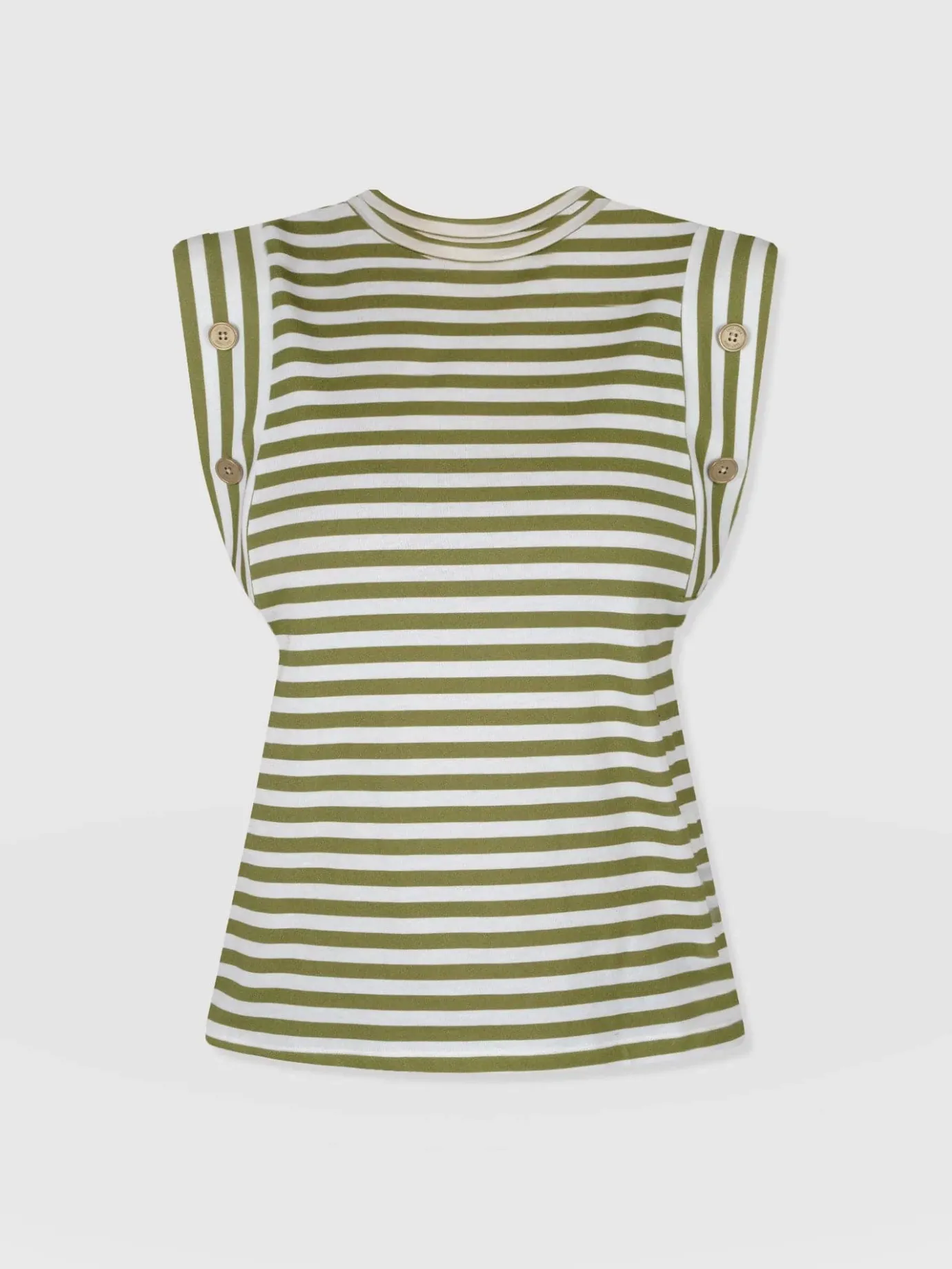 T-shirts & Tanks|Saint and Sofia Rowan Tee - Green Stripe