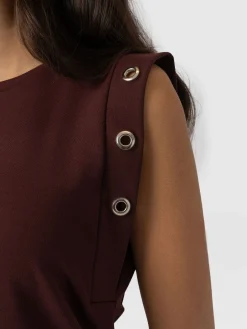 T-shirts & Tanks|Saint and Sofia Rowan Tee - Maroon Eyelet