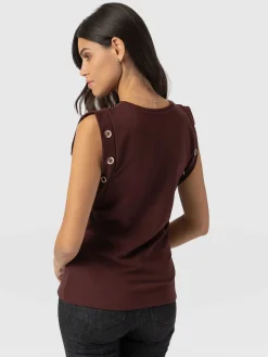 T-shirts & Tanks|Saint and Sofia Rowan Tee - Maroon Eyelet
