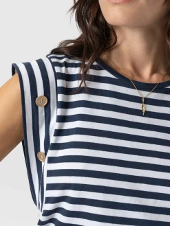 T-shirts & Tanks|Saint and Sofia Rowan Tee - Navy Stripe
