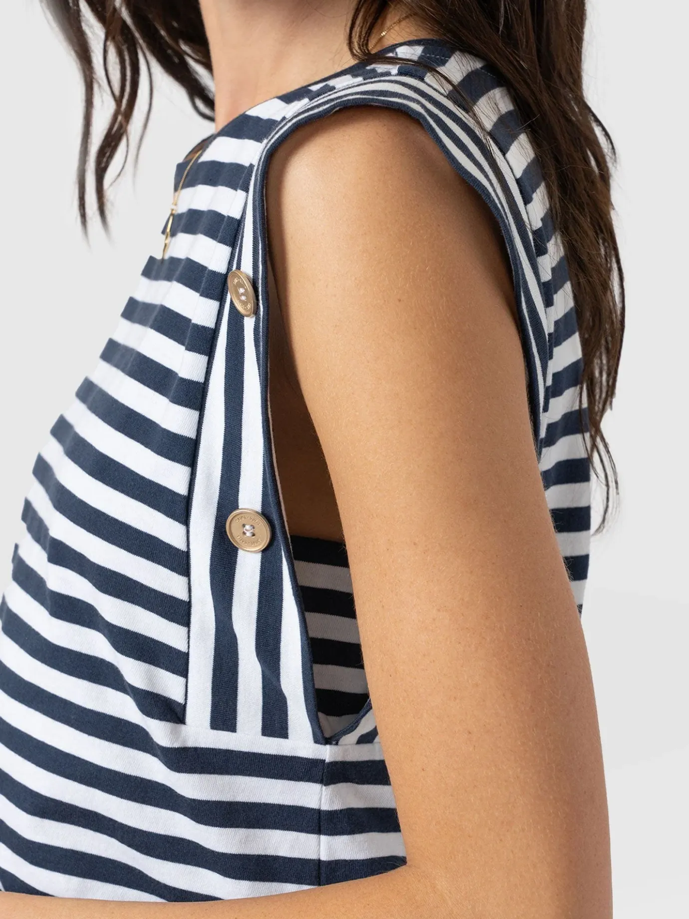 T-shirts & Tanks|Saint and Sofia Rowan Tee - Navy Stripe