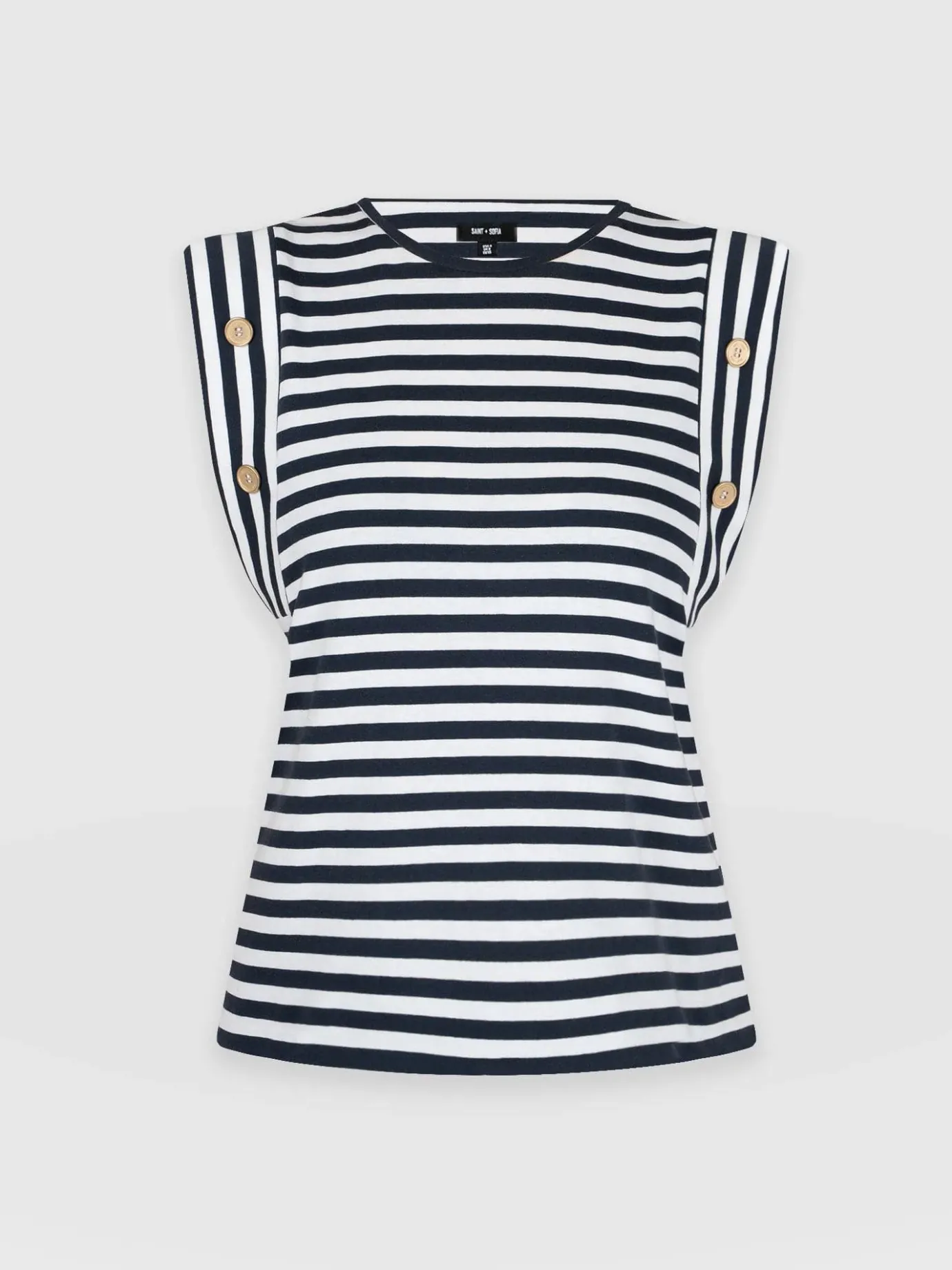 T-shirts & Tanks|Saint and Sofia Rowan Tee - Navy Stripe