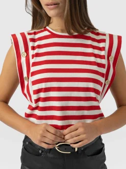 T-shirts & Tanks|Saint and Sofia Rowan Tee - Red Stripe