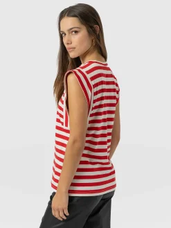 T-shirts & Tanks|Saint and Sofia Rowan Tee - Red Stripe