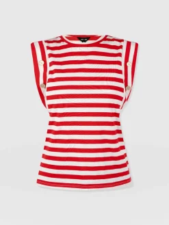T-shirts & Tanks|Saint and Sofia Rowan Tee - Red Stripe