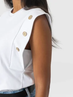 T-shirts & Tanks|Saint and Sofia Rowan Tee - White